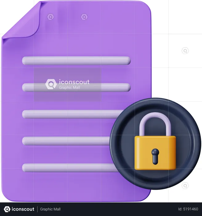 Segurança de documentos  3D Icon