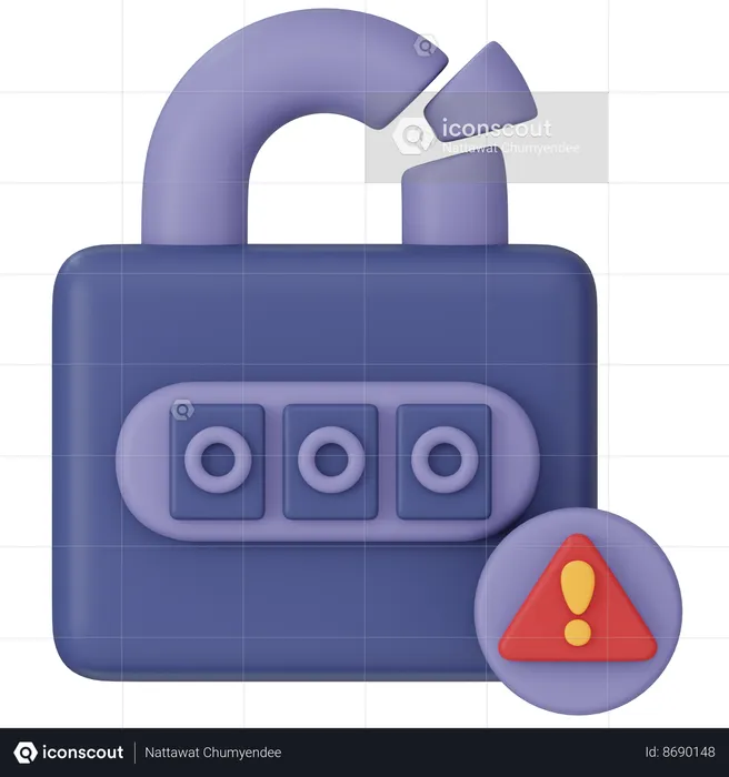 Segurança desbloqueada  3D Icon