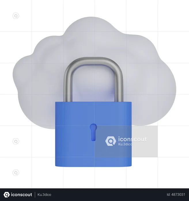 Segurança na nuvem  3D Icon