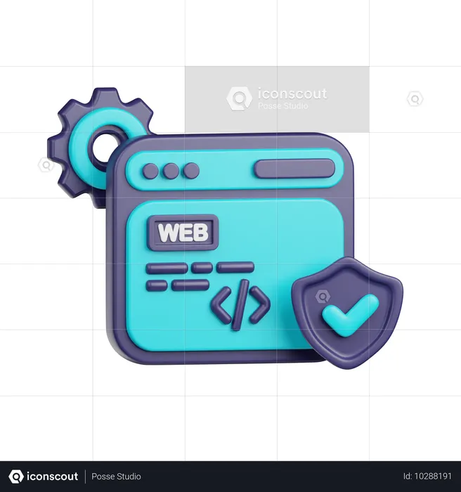 Segurança na Web  3D Icon