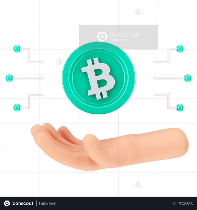Segurando bitcoin  3D Icon