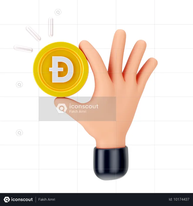 Segurando dogecoin  3D Icon