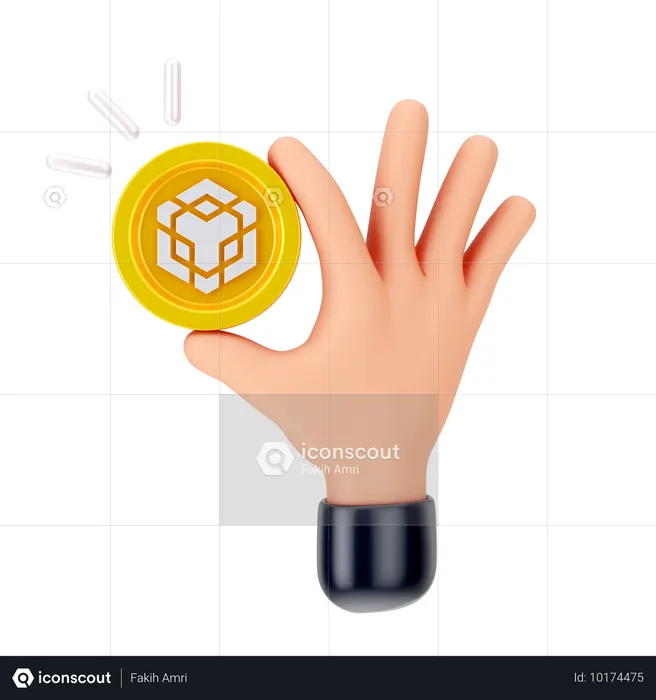 Segurando moeda binance  3D Icon