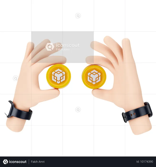 Segurando moeda binance  3D Icon