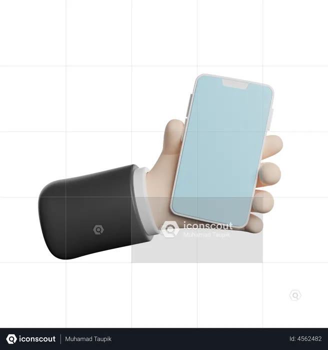 Segurando o gesto com a mão do smartphone  3D Illustration