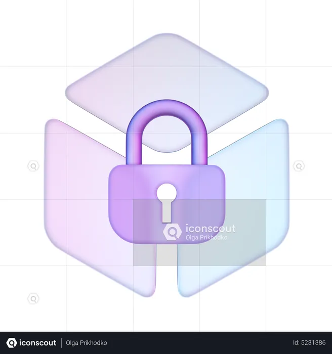 Seguridad de cadena de bloques  3D Icon