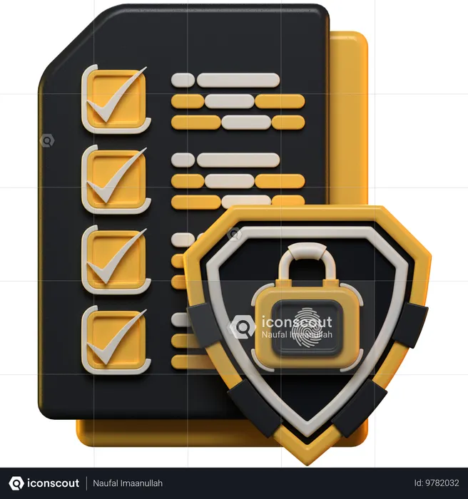 Seguridad de archivos  3D Icon