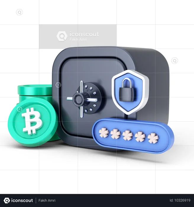 Seguridad bitcoin  3D Icon