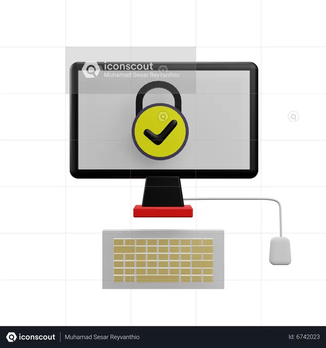 Seguridad de la computadora personal  3D Icon