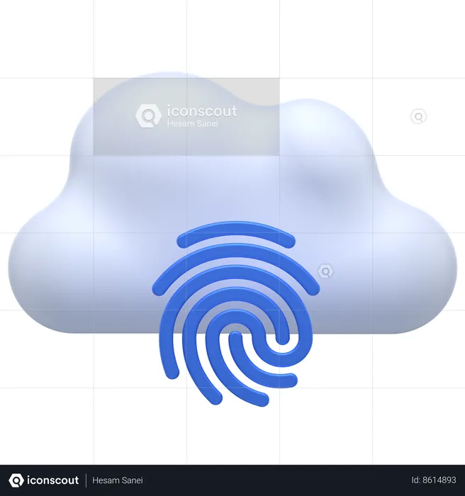 Seguridad de huellas dactilares en la nube  3D Icon