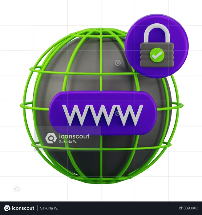 Seguridad de Internet  3D Icon