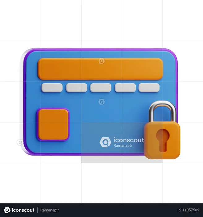 Seguridad de Internet con tarjetas de crédito  3D Icon