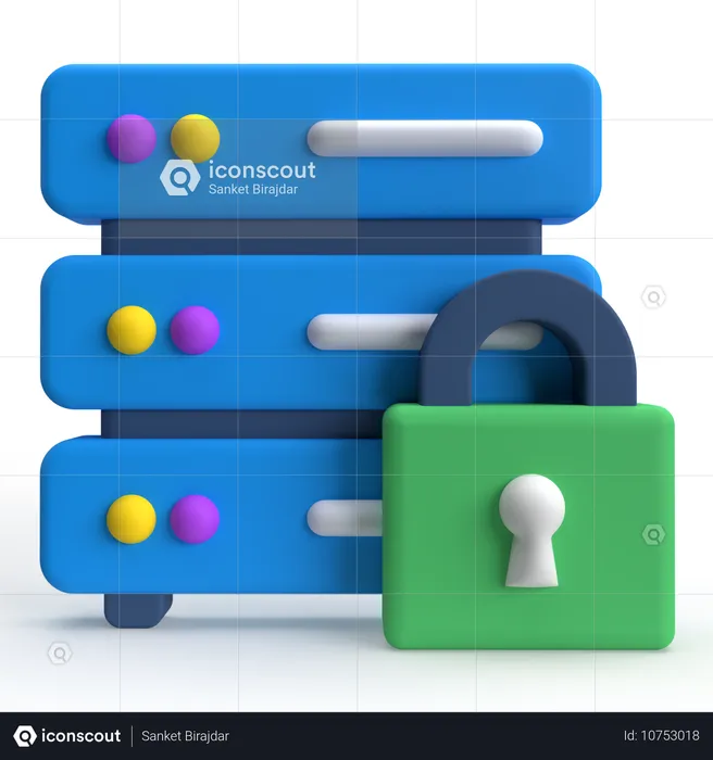 Seguridad de la base de datos  3D Icon