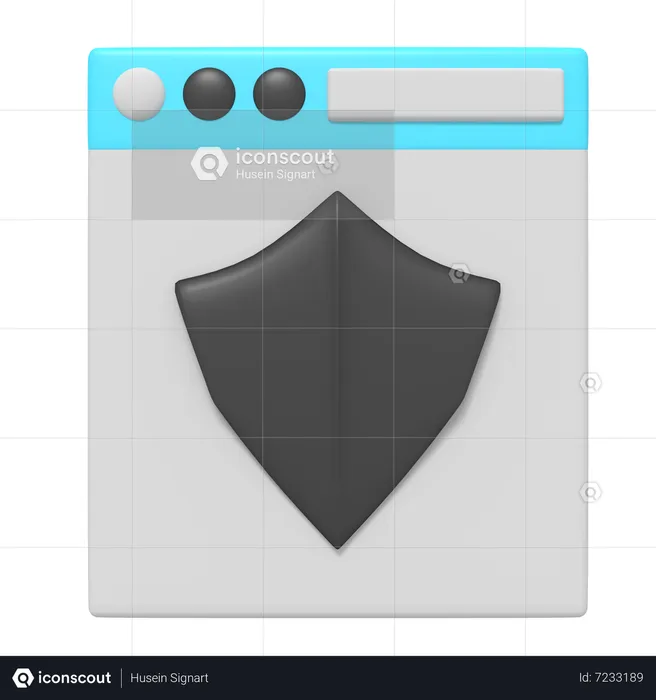 Seguridad de la página web  3D Icon