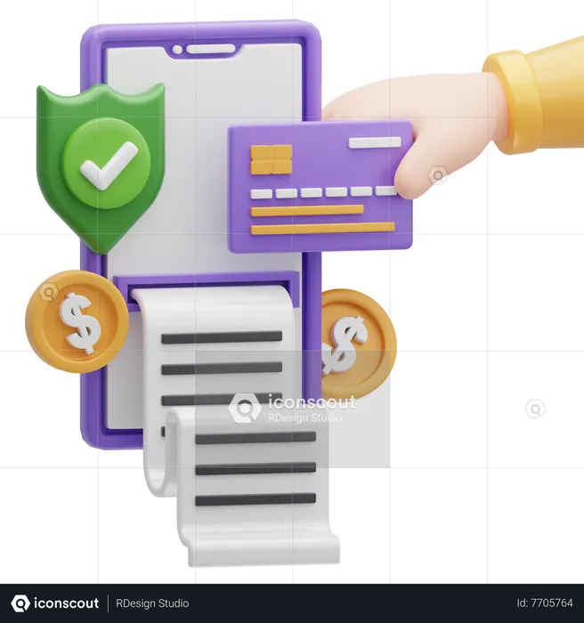 Seguridad de pago en línea  3D Icon