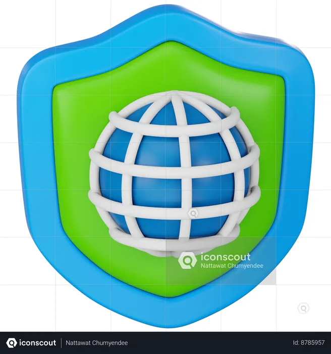 Seguridad de la red  3D Icon