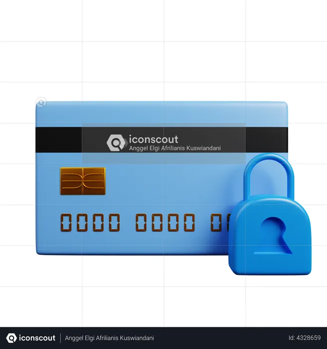 Seguridad de la tarjeta de crédito  3D Illustration