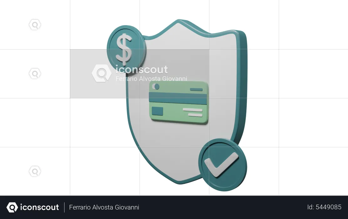 Seguridad de la tarjeta de crédito  3D Icon