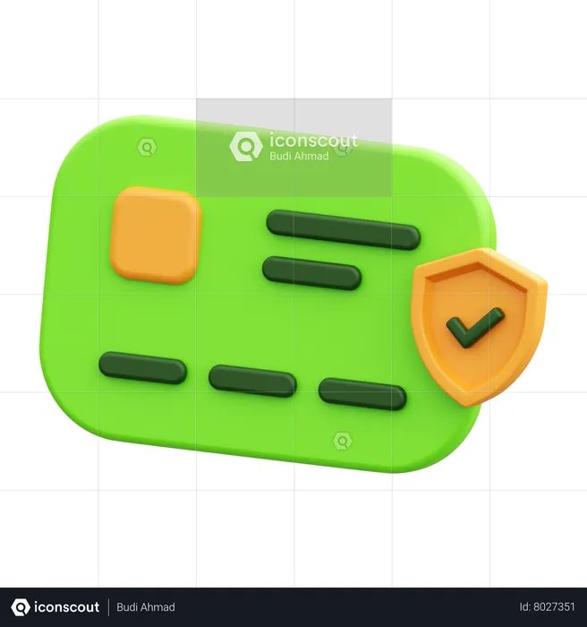 Seguridad de la tarjeta de crédito  3D Icon