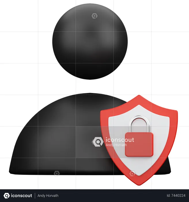 Seguridad del usuario  3D Icon