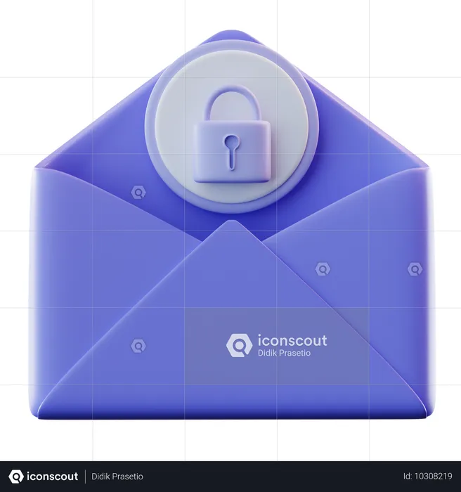 Seguridad del correo electrónico  3D Icon