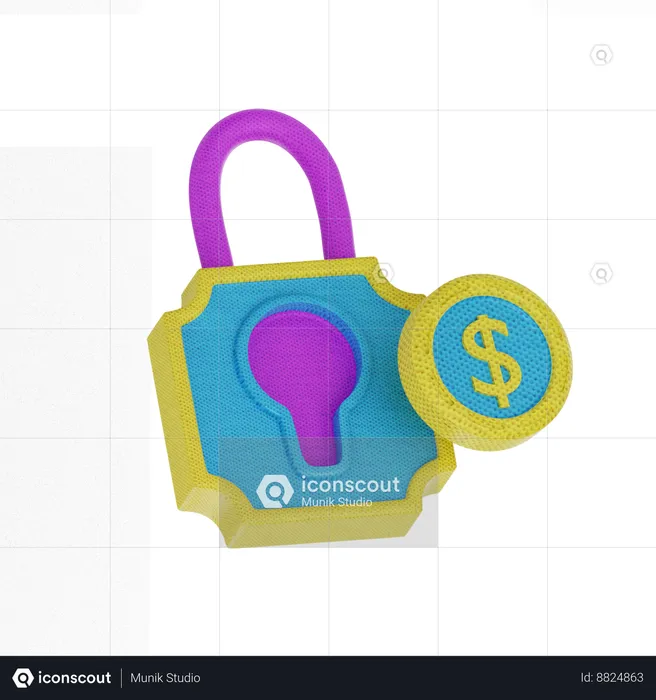 Seguridad del dinero  3D Icon