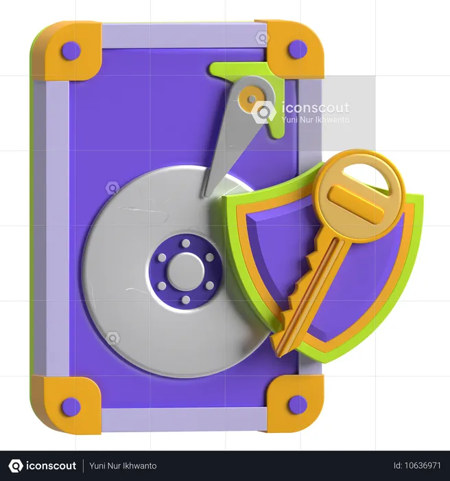 SEGURIDAD DEL DISCO DURO  3D Icon