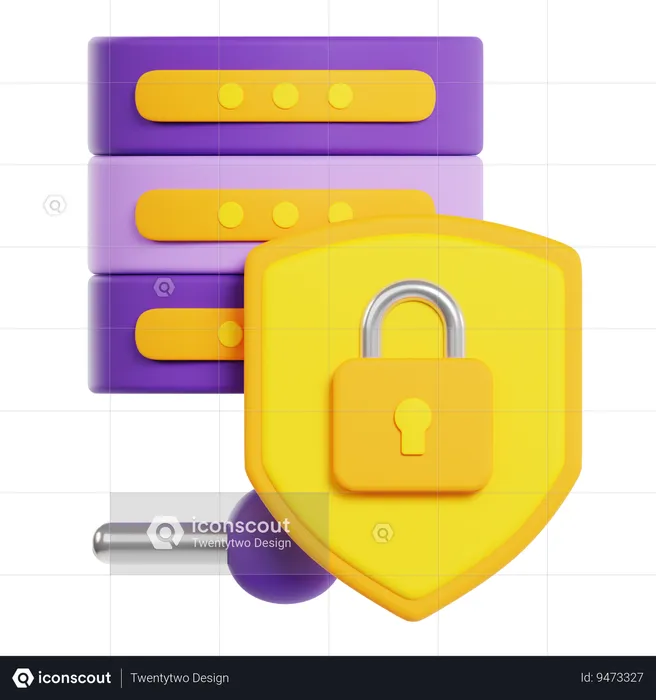 Seguridad del servidor  3D Icon