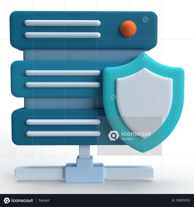 Seguridad del servidor  3D Icon