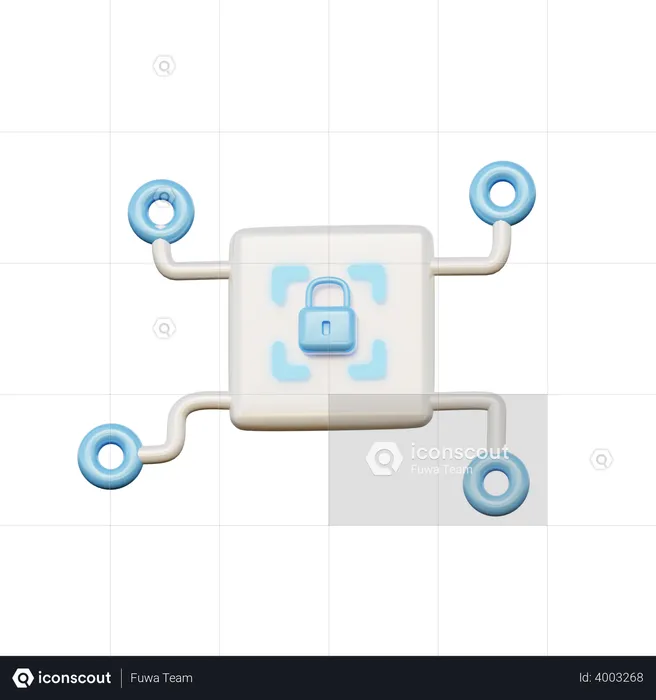 Sistema de seguridad  3D Illustration