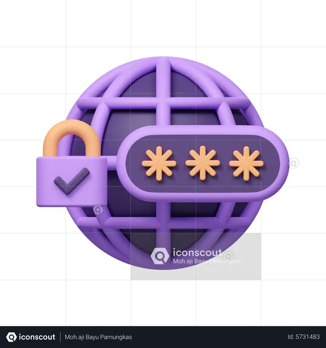 Seguridad del sitio web  3D Icon