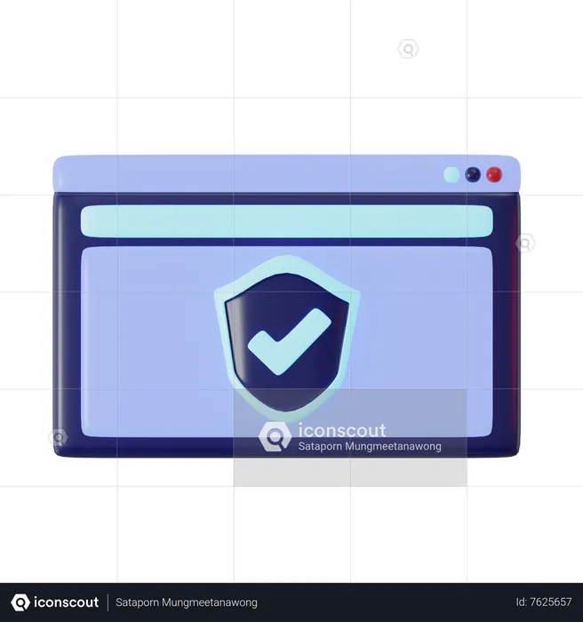 Seguridad del sitio web  3D Icon