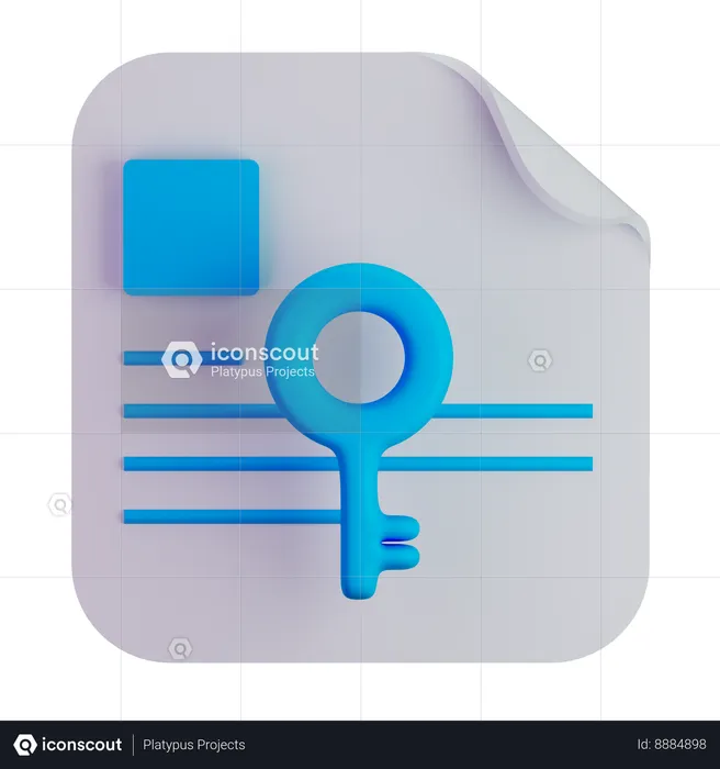 Seguridad de documentos  3D Icon