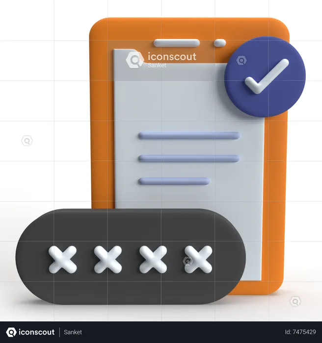 Seguridad de documentos  3D Icon