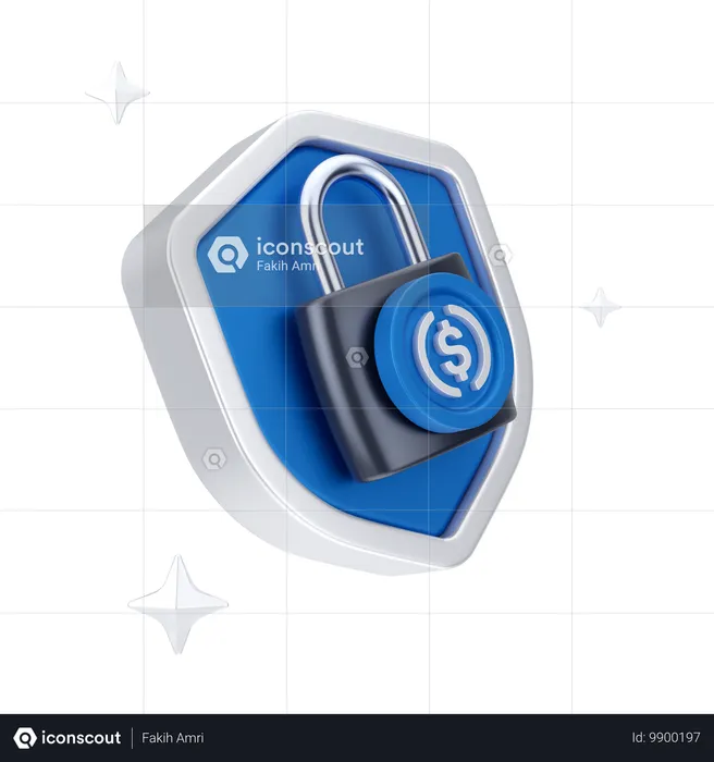 Seguridad del dolar  3D Icon