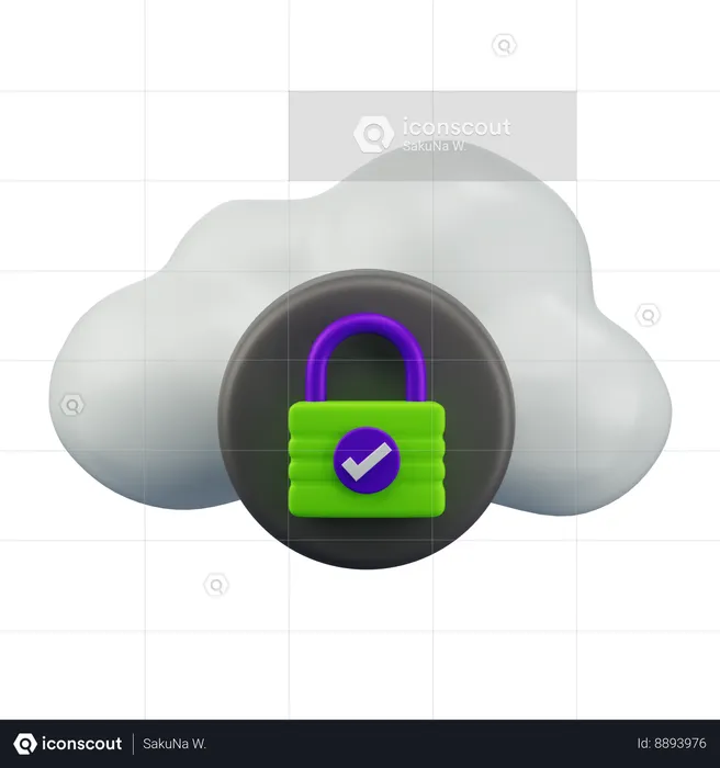 Seguridad en la nube  3D Icon