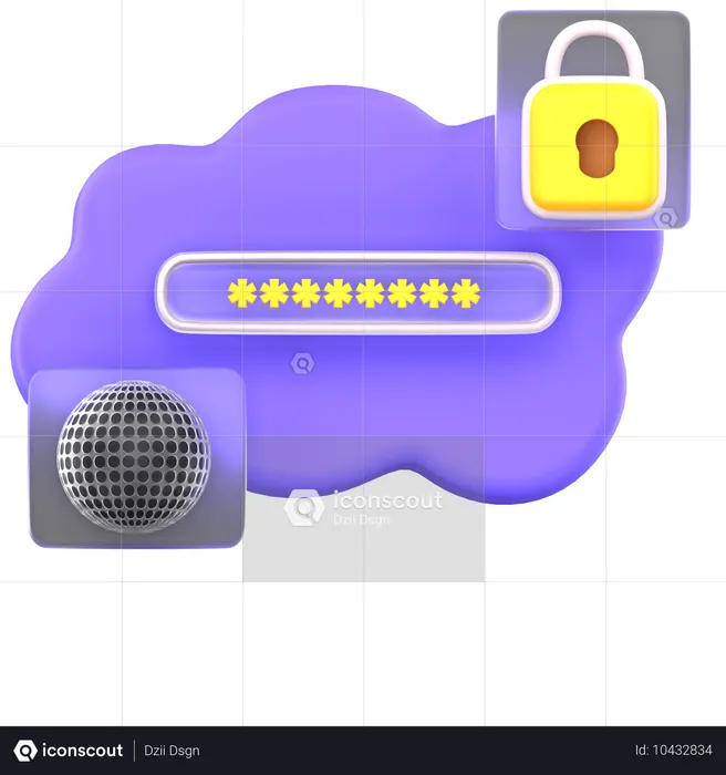 Seguridad en la nube  3D Icon