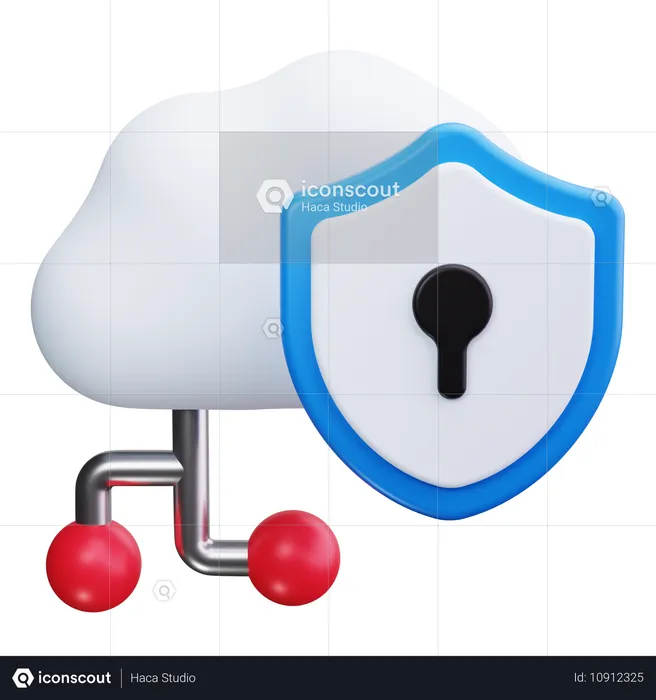 Seguridad en la nube  3D Icon