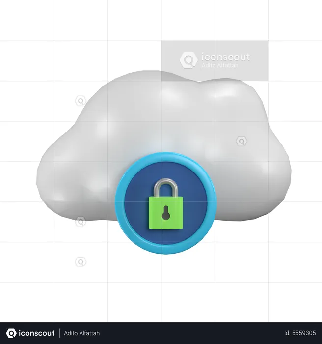 Seguridad en la nube  3D Icon