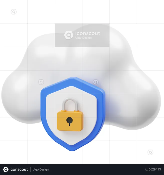 Seguridad en la nube  3D Icon