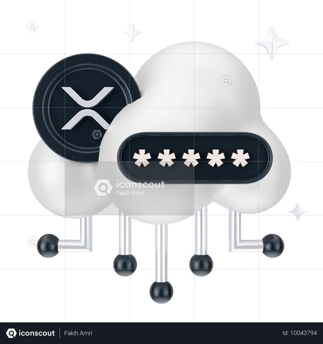 Seguridad de la nube de dinero  3D Icon