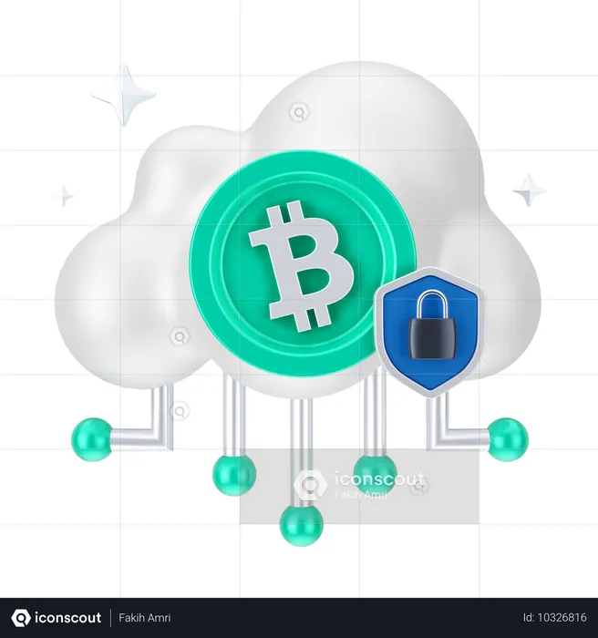 Seguridad de la nube de dinero  3D Icon