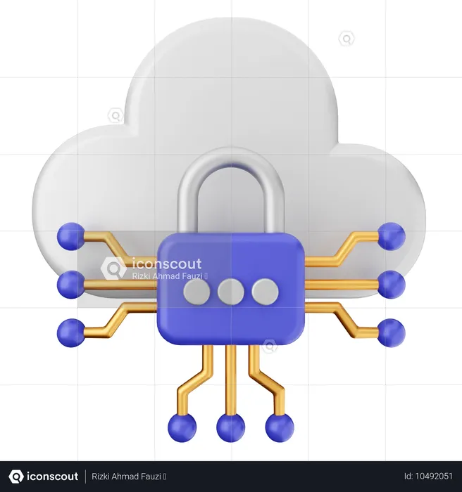 Seguridad de internet en la nube  3D Icon