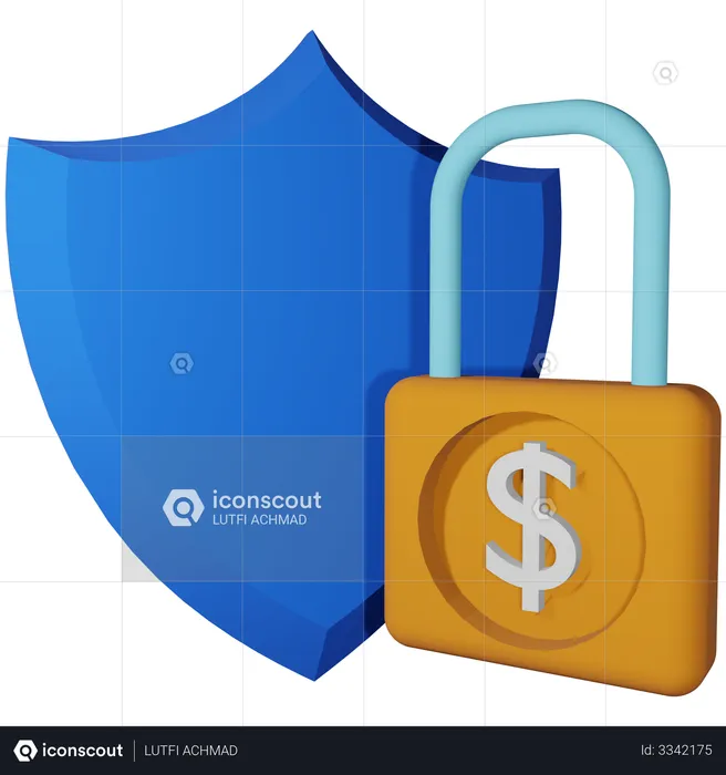 Seguridad financiera  3D Illustration