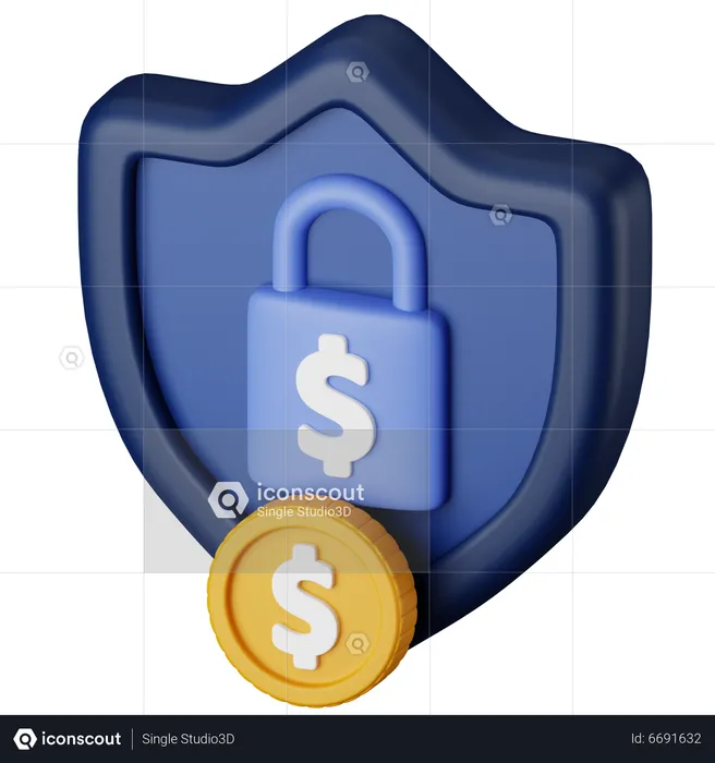 Seguridad financiera  3D Icon