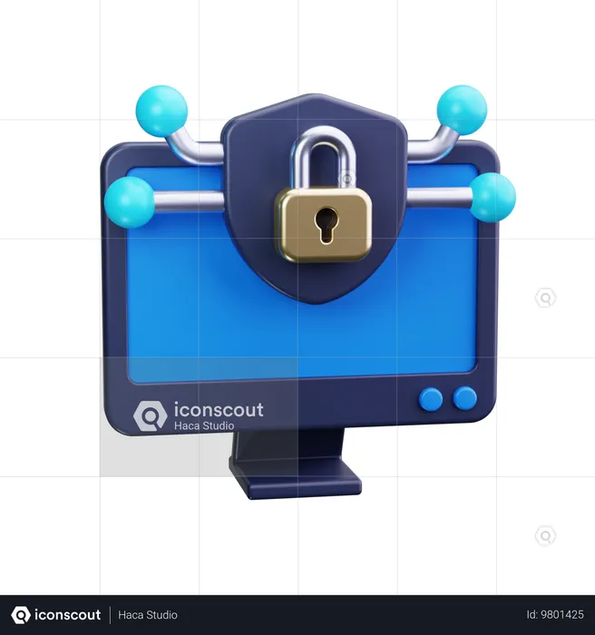 La seguridad informática  3D Icon