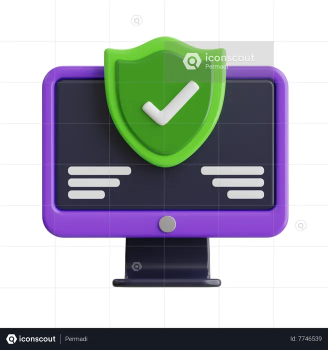 La seguridad informática  3D Icon