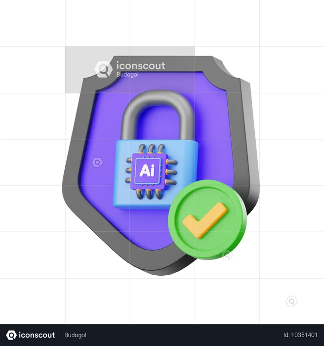 Seguridad de IA  3D Icon