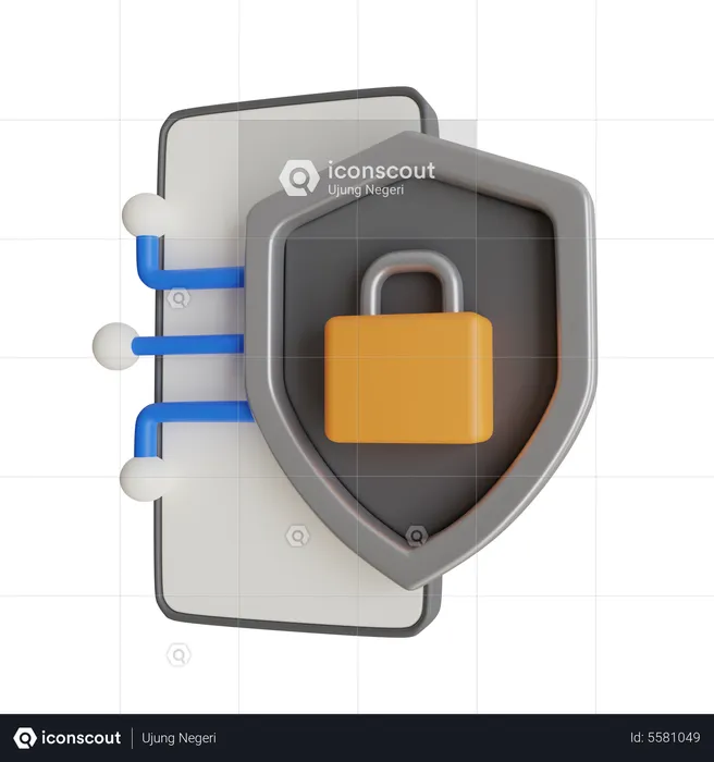 Seguridad móvil  3D Icon