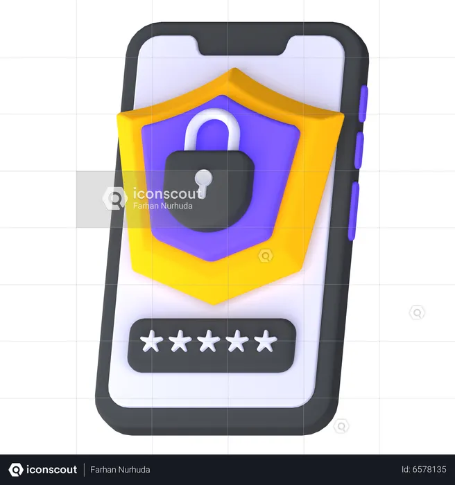 Seguridad móvil  3D Icon